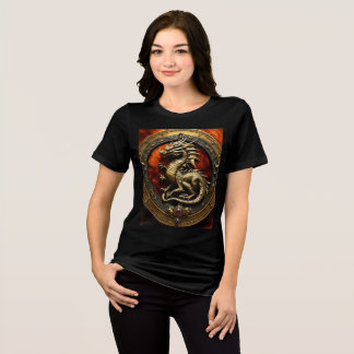 "Whimsy Dragon Watercolor Art Tee" Tri-Blend Shirt