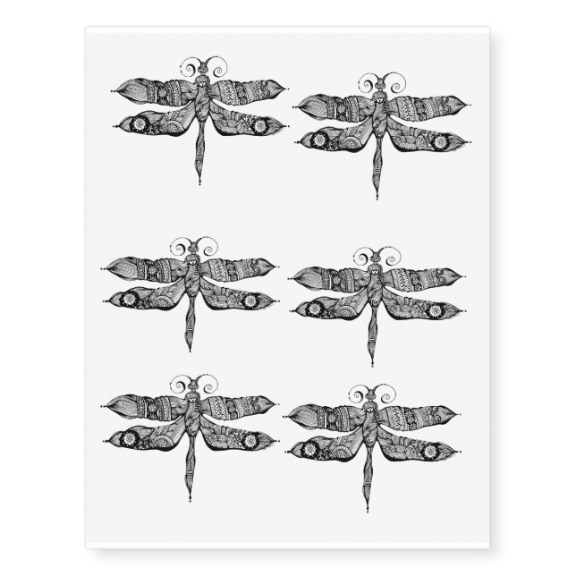 Whimsy Dragonfly Temporary Tattoos (Front)