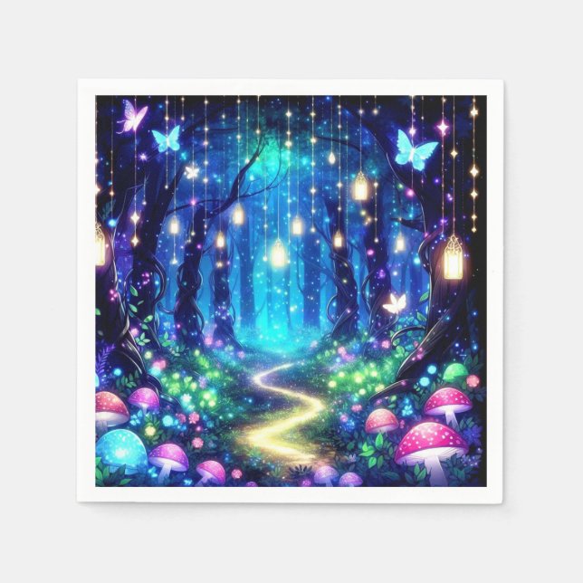 Whimsy Elegant Enchanted Forest Baby Shower Napkins (Front)