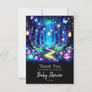  Whimsy Elegant Enchanted Forest Baby Shower  Thank You Card