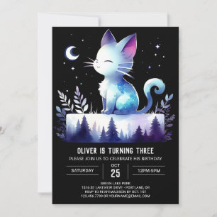 Whimsy Enchanted Cat Birthday  Invitation