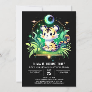 Whimsy Enchanted Tiger Birthday Invitation