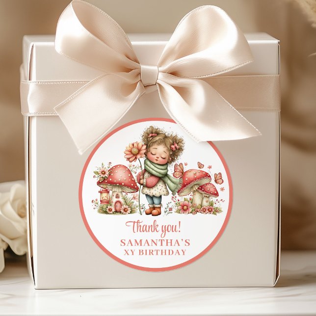 Whimsy Fairy 4th Birthday Blush Thank You Labels (Whimsy Fairy 4th Birthday Blush Thank You Labels)