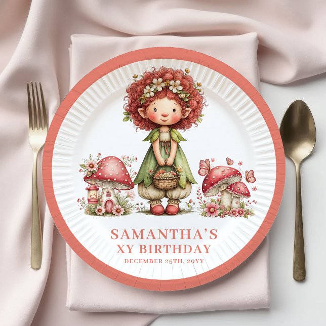 Whimsy Fairy 5th Birthday Blush Pink Plates (Whimsy Fairy 5th Birthday Blush Pink Plates)