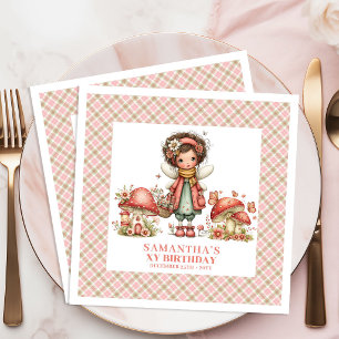 Whimsy Fairy Blush Floral Birthday Party Celebrati Paper Dinner Napkins