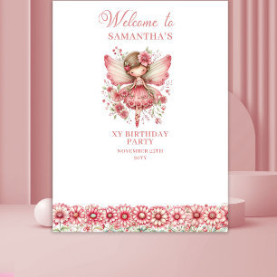 Whimsy Fairy Blush Pink 1st Birthday Backdrop