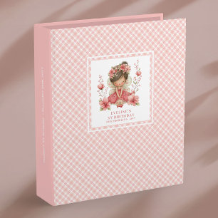 Whimsy Fairy Girl 4th Birthday Blush Pink Memory 3 Ring Binder