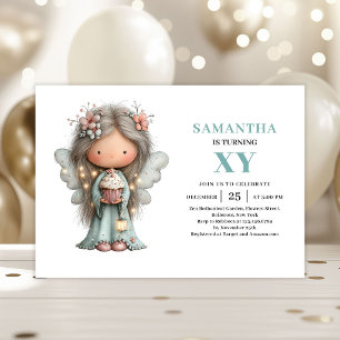 Whimsy Fairy Girl 8th Birthday Pastel Cute invite