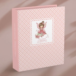 Whimsy Fairy Girl Birthday Blush Floral Memory   3 Ring Binder