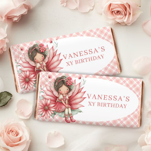 Whimsy Fairy Girl Blush Floral Birthday Hershey  Bar Favors