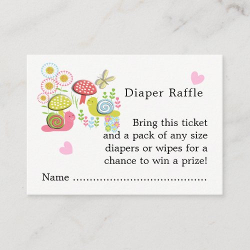 Whimsy Fairy_tale Garden Baby Shower Diaper Raffle Enclosure Card