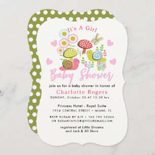 Whimsy Fairy-tale Spring Garden Baby Girl Shower Invitation