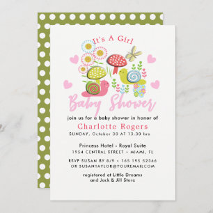 Whimsy Fairy-tale Spring Garden Baby Girl Shower Invitation