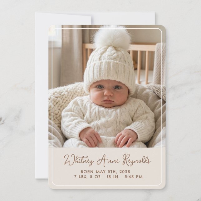 Whimsy Flat Announcement Card (Front)
