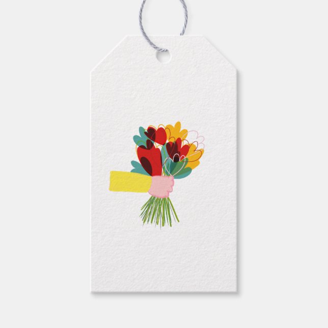 Whimsy Floral Bouquet Gift Tags (Front)