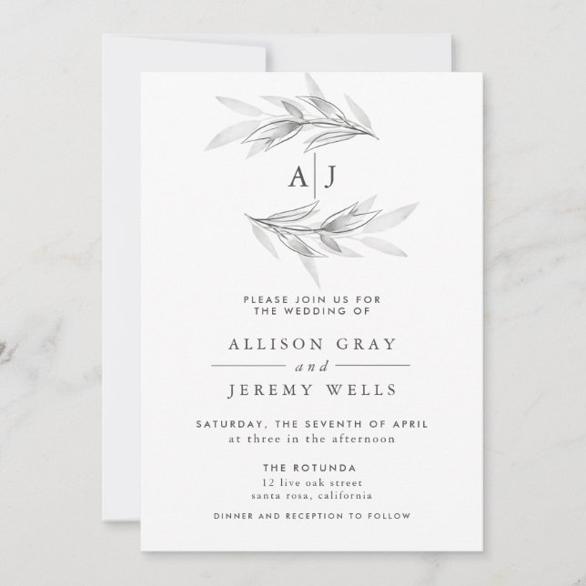 Whimsy Floral Wedding Invitation (Front)