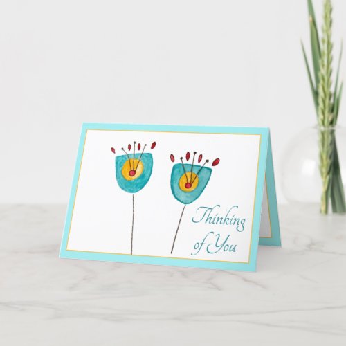 Whimsy Flowers Thinking of You Card