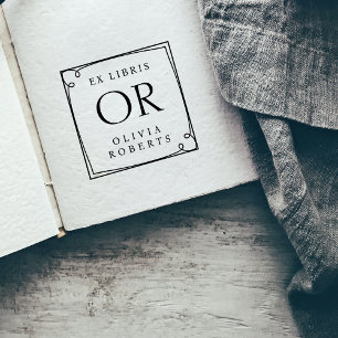 Whimsy Frame Custom Name Monogram Ex Libris Self-inking Stamp