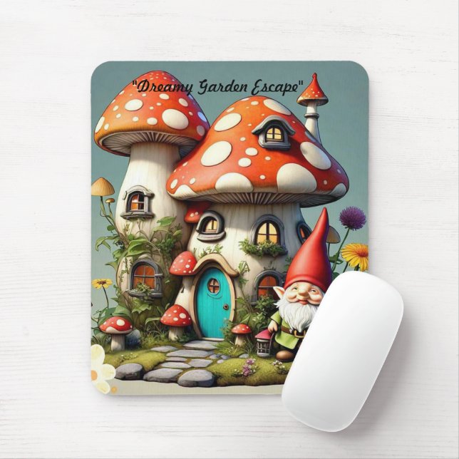 "Whimsy Garden Oasis" Mouse Pad (With Mouse)
