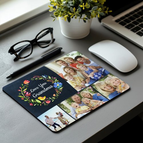 Whimsy Garden Wreath Mothers Day Photo Gift Mouse Pad