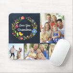 Whimsy Garden Wreath Mother's Day Photo Gift Mouse Pad<br><div class="desc">Affordable custom printed Mother's Day gift personalized with your photos and text. This happy colorful design features a watercolor floral wreath with Love You text. Add 4 custom photos and personalize the greeting for grandma, mom or any special mother figure. Use the design tools to change the fonts and colors...</div>