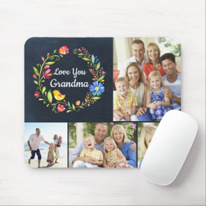 Whimsy Garden Wreath Mother's Day Photo Gift Mouse Pad