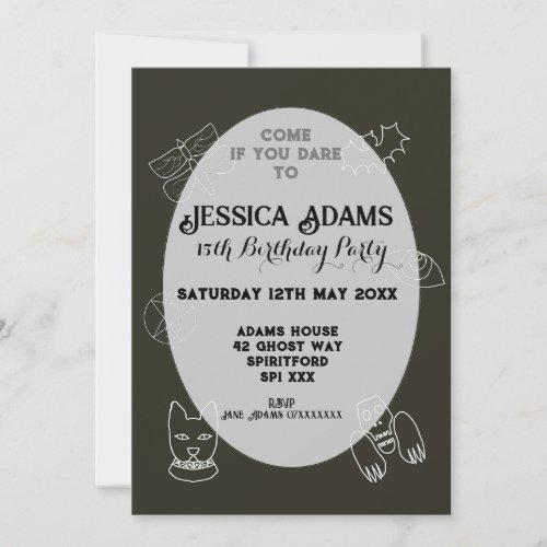 Whimsy goth birthday party witchy gothic invitatio invitation