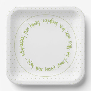 Whimsy Green Polka Dot Designer Paper Plates