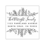 Whimsy Hand-drawn Leaves Family Return Address Self-inking Stamp Whimsy Hand-drawn Leaves Family Return Address Self-inking Stamp