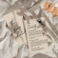 Whimsy Hand Written Drawn Quirky Wedding Details