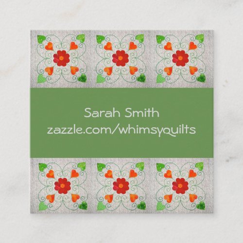 Whimsy Heart Quilt Business Cards