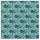 Whimsy Hearts Fabric-Two Tone Teal Fabric