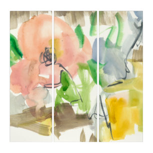 Whimsy in The Garden II Triptych