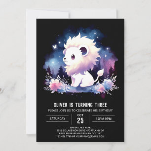 Whimsy Kids Lion Birthday Invitation