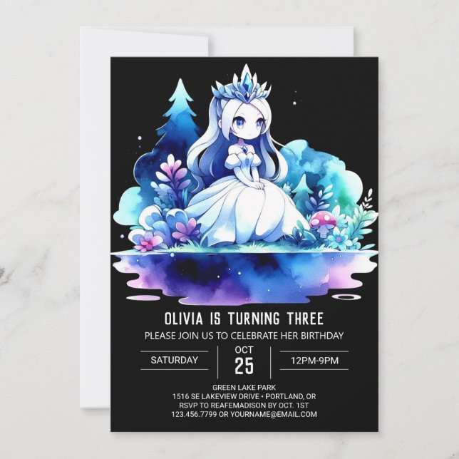 Whimsy Kids Princess Birthday Invitation (Front)