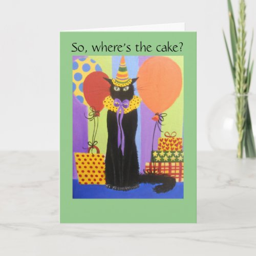 Whimsy Kitty Birthday card
