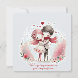 Whimsy Loving Valentine Couple Holiday Card