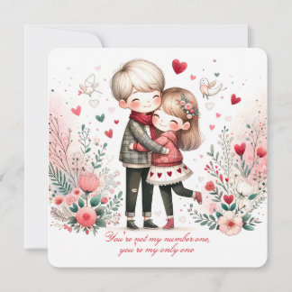 Whimsy Loving Valentine Couple Holiday Card