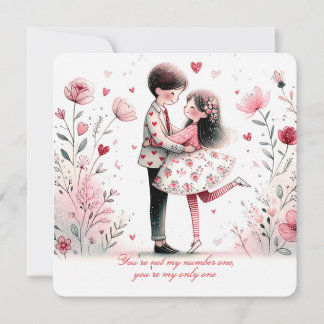 Whimsy Loving Valentine Couple Holiday Card