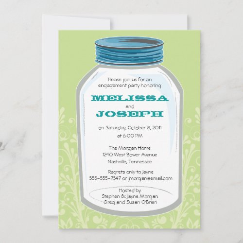 Whimsy Mason Jar Engagement Party Invite