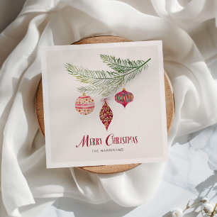 Whimsy Ornaments Merry Christmas Napkins