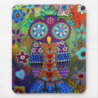 whimsy owl mouse pad