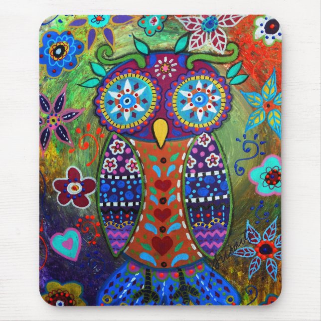whimsy owl mouse pad (Front)