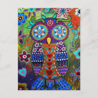 whimsy owl postcard