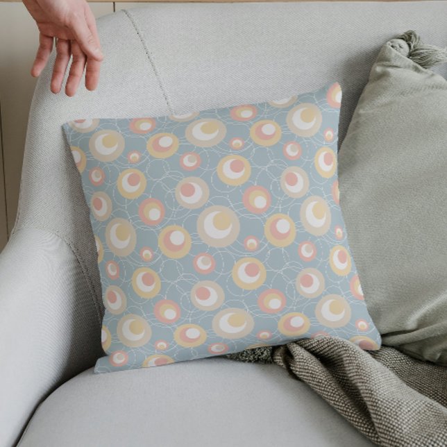 Whimsy Pastel Leopard Spots and Circles Throw Pillow (Creator Uploaded)