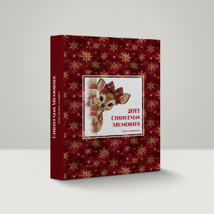 Whimsy Peeking Fawn Holiday Scrapbook Album 3 Ring Binder
