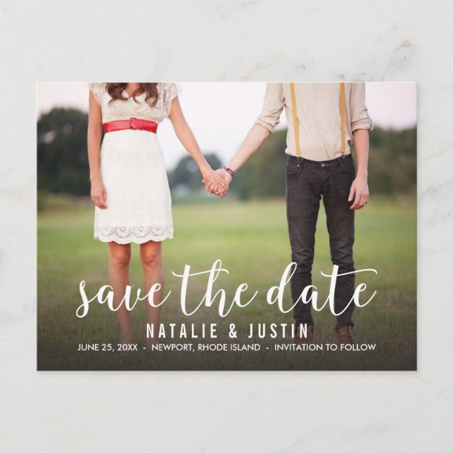 Whimsy Photo Save the Date Announcement (Front)