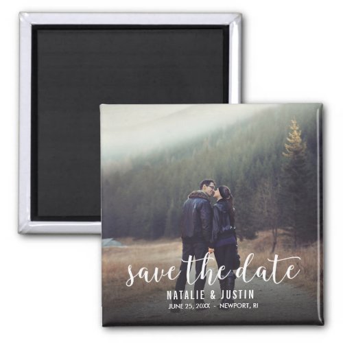 Whimsy Photo Save the Date Square Announcement Magnet