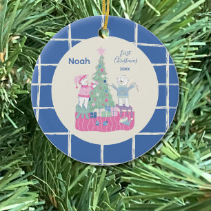 Whimsy Polar Bears Decorating Tree Ornament