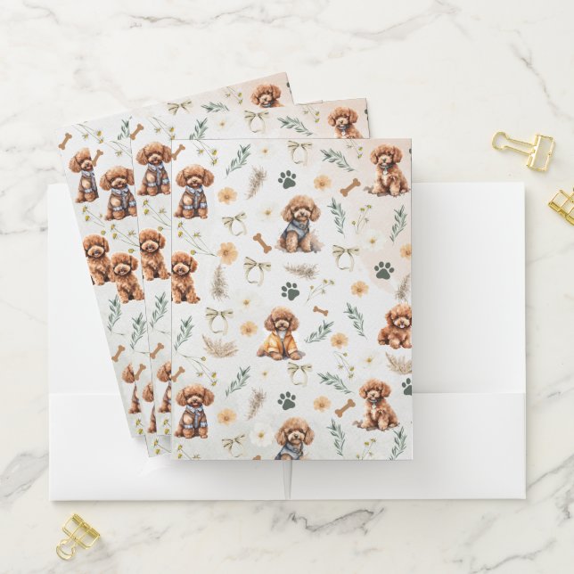 Whimsy Poodle Pizzazz Pocket Folder (In Situ)